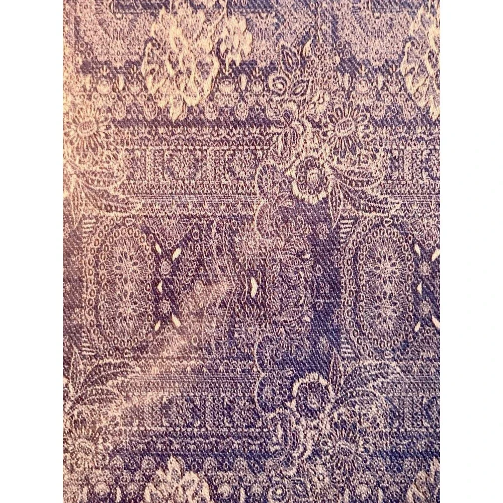 NEW Johnny Was Denim Embroidery Journal and Pen Set Silk Blend Blue 8.5